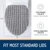 imageSmiry Soft Chenille Bathroom Toilet Lid Cover Stays in Place Rubber Backing Covers Machine Washable 175x15 Fits Most Round Elongated and Oblong Lids Accessories Decor GreyGrey