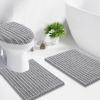 imageSmiry Soft Chenille Bathroom Toilet Lid Cover Stays in Place Rubber Backing Covers Machine Washable 175x15 Fits Most Round Elongated and Oblong Lids Accessories Decor GreyGrey
