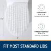 imageSmiry Soft Chenille Bathroom Toilet Lid Cover Stays in Place Rubber Backing Covers Machine Washable 175x15 Fits Most Round Elongated and Oblong Lids Accessories Decor GreyWhite