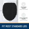 imageSmiry Soft Chenille Bathroom Toilet Lid Cover Stays in Place Rubber Backing Covers Machine Washable 175x15 Fits Most Round Elongated and Oblong Lids Accessories Decor GreyBlack