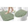 imageSmiry Bathroom Rugs 24x16 and Toilet Lid Cover 175x15 Soft and Absorbent Bath Mat Machine Washable NonSlip Plush Carpet Runner for Tub Shower and Floor Home DecorSage Green