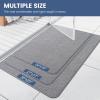 imageSmiry Bath Mat 17x27 Ultra Thin Bathroom Rugs Non Slip Rubber Backing Machine Washable Quick Dry Absorbent Bath mat for Bathroom Floor Tub Shower Home Decor Accessories GreyGrey