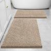 imageSmiry Bathroom Mats and UShaped Toilet Rug Set Machine Wash Dry Non Slip Absorbent Shaggy Bath Rug for Bath Room Shower and Tub 30 x 2016 x 24 U Shaped 20 x 20 Beige