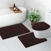 imageSmiry Bathroom Rugs 24x16 and Toilet Lid Cover 175x15 Soft and Absorbent Bath Mat Machine Washable NonSlip Plush Carpet Runner for Tub Shower and Floor Home DecorBrown