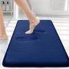 imageSmiry Bathroom Rugs 24x16 and Toilet Lid Cover 175x15 Soft and Absorbent Bath Mat Machine Washable NonSlip Plush Carpet Runner for Tub Shower and Floor Home Decor Navy Blue