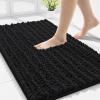 imageSmiry Bathroom Rugs 24x1630X20 Extra Soft Absorbent Shaggy Chenille Bath Mats Machine Washable Dry Quickly NonSlip Plush for Tub Shower and Floor Home Decor Accessories Black