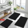imageSmiry Bathroom Rugs 24x1630X20 Extra Soft Absorbent Shaggy Chenille Bath Mats Machine Washable Dry Quickly NonSlip Plush for Tub Shower and Floor Home Decor Accessories Black