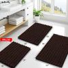 imageSmiry Bathroom Rugs Mat Set 2 Piece 24X16UShaped 24x20 Extra Soft Absorbent Non Slip Rubber Backing Machine Washable Quick Dry Chenille Bath Rug Set for Tub Shower and FloorBrown