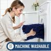 imageSmiry Bathroom Rugs Set 2 Piece30x20 Plus 24x16 and Toilet Lid Cover 175x15 Soft and Absorbent Bath Mat Machine Washable NonSlip Plush Carpet Runner for Tub Shower and Home DecorNavy Blue