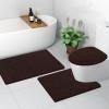 imageSmiry Bathroom Rugs UShaped 20x20 and Toilet Lid Cover 175x15 Soft and Absorbent Shaggy Bath Mat Machine Washable NonSlip Plush Carpet Runner for Tub Shower and Floor Home DecorBrown