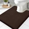 imageSmiry Bathroom Rugs UShaped 24x20 and Toilet Lid Cover 175x15 Soft and Absorbent Shaggy Bath Mat Machine Washable NonSlip Plush Carpet Runner for Tub Shower and Floor Home DecorBrown