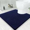 imageSmiry Bathroom Rugs UShaped 24x24 and Toilet Lid Cover 175x15 Soft and Absorbent Shaggy Bath Mat Machine Washable NonSlip Plush Carpet Runner for Tub Shower and Floor Home DecorNavy Blue