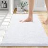 imageSmiry Bathroom Rugs and Mats Set 2 Piece Chenille Bath Mat Set Machine Wash Dry Non Slip Absorbent Shaggy Bath Rug for Bath Room Shower and Tub 30 x 20175 x 15 White