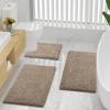 imageSmiry Bathroom Rugs and Mats Set of 3 Non Slip Absorbent Shaggy Bath Rug for Tub Shower and Bath Room 24x 1630 x 2030 x 20 Beige