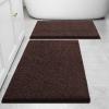 imageSmiry Bathroom Rugs and Mats Set of 3 Non Slip Absorbent Shaggy Bath Rug for Tub Shower and Bath Room 24x 1630 x 2030 x 20 Brown
