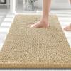 imageSmiry Bathroom Rugs and Mats Set of 4 Non Slip Absorbent Shaggy Bath Rug for Tub Shower and Bath Room 30 x 2030x2024x1624x20Beige