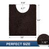 imageSmiry Chenille Bathroom Rugs 24x16 and UShaped Toilet Bath Rugs 24x20 Extra Soft and Absorbent Shaggy Bath Mat Machine Washable NonSlip Plush Carpet Brown