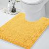 imageSmiry Chenille Bathroom Rugs 24x16 and UShaped Toilet Bath Rugs 24x20 Extra Soft and Absorbent Shaggy Bath Mat Machine Washable NonSlip Plush Carpet Yellow