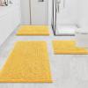 imageSmiry Chenille Bathroom Rugs 24x16 and UShaped Toilet Bath Rugs 24x20 Extra Soft and Absorbent Shaggy Bath Mat Machine Washable NonSlip Plush Carpet Yellow