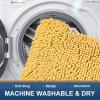 imageSmiry Chenille Bathroom Rugs 24x16 and UShaped Toilet Bath Rugs 24x20 Extra Soft and Absorbent Shaggy Bath Mat Machine Washable NonSlip Plush Carpet Yellow