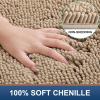 imageSmiry Chenille Bathroom Rugs 30x20 and UShaped Toilet Bath Rugs 20x20 Extra Soft and Absorbent Shaggy Bath Mat Machine Washable NonSlip Plush Carpet Beige