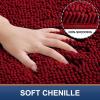 imageSmiry Chenille Bathroom Rugs 30x2024x16 and UShaped Toilet Bath Rugs 20x20 Extra Soft and Absorbent Shaggy Bath Mat Machine Washable NonSlip Plush Carpet Burgundy