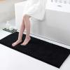 imageSmiry Chenille Bathroom Rugs 47x17 and UShaped Toilet Bath Rugs 24x20 Extra Soft and Absorbent Shaggy Bath Mat Machine Washable NonSlip Plush Carpet Black