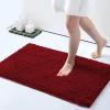 imageSmiry Chenille Bathroom Rugs and Mats Set of 3 Non Slip Absorbent Shaggy Bath Rug for Tub Shower and Bath Room 30x 2030x 20UShaped 24 x20 Burgundy