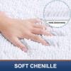 imageSmiry Chenille Bathroom Rugs and Mats Set of 3 Non Slip Absorbent Shaggy Bath Rug for Tub Shower and Bath Room 36x 2424x 16UShaped 24 x20 White
