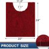 imageSmiry Christmas Luxury Chenille Toilet Rugs UShaped 24x20 and Holly Patterns Tablecloth 60x84 Inch Red