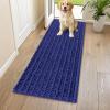 imageSmiry Dog Door Mat for Muddy Paws 30x20 Extra Soft Absorbent Chenille Doormat Trap Moisture and Dirt NonSlip Machine Washable Front Door Mat for Indoor Entrance Inside Floor GreyNavy Blue