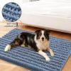 imageSmiry Dog Door Mat for Muddy Paws 30x20 Extra Soft Absorbent Chenille Doormat Trap Moisture and Dirt NonSlip Machine Washable Front Door Mat for Indoor Entrance Inside Floor GreyAiry Blue