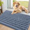 imageSmiry Dog Door Mat for Muddy Paws 30x20 Extra Soft Absorbent Chenille Doormat Trap Moisture and Dirt NonSlip Machine Washable Front Door Mat for Indoor Entrance Inside Floor GreyAiry Blue