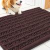 imageSmiry Dog Door Mat for Muddy Paws 30x20 Extra Soft Absorbent Chenille Doormat Trap Moisture and Dirt NonSlip Machine Washable Front Door Mat for Indoor Entrance Inside Floor GreyBrown