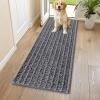 imageSmiry Dog Door Mat for Muddy Paws 30x20 Extra Soft Absorbent Chenille Doormat Trap Moisture and Dirt NonSlip Machine Washable Front Door Mat for Indoor Entrance Inside Floor GreyDark Grey