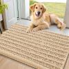 imageSmiry Dog Door Mat for Muddy Paws 30x20 Extra Soft Absorbent Chenille Doormat Trap Moisture and Dirt NonSlip Machine Washable Front Door Mat for Indoor Entrance Inside Floor GreyBeige
