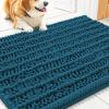 imageSmiry Dog Door Mat for Muddy Paws 30x20 Extra Soft Absorbent Chenille Doormat Trap Moisture and Dirt NonSlip Machine Washable Front Door Mat for Indoor Entrance Inside Floor GreyAtlantic Blue