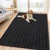 imageSmiry Dog Door Mat for Muddy Paws 30x20 Extra Soft Absorbent Chenille Doormat Trap Moisture and Dirt NonSlip Machine Washable Front Door Mat for Indoor Entrance Inside Floor GreyBlack