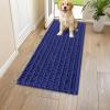 imageSmiry Dog Door Mat for Muddy Paws 30x20 Extra Soft Absorbent Chenille Doormat Trap Moisture and Dirt NonSlip Machine Washable Front Door Mat for Indoor Entrance Inside Floor GreyNavy Blue
