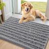 imageSmiry Dog Door Mat for Muddy Paws 30x20 Extra Soft Absorbent Chenille Doormat Trap Moisture and Dirt NonSlip Machine Washable Front Door Mat for Indoor Entrance Inside Floor GreyGrey
