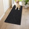 imageSmiry Dog Door Mat for Muddy Paws 30x20 Extra Soft Absorbent Chenille Doormat Trap Moisture and Dirt NonSlip Machine Washable Front Door Mat for Indoor Entrance Inside Floor GreyBlack