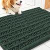 imageSmiry Dog Door Mat for Muddy Paws 30x20 Extra Soft Absorbent Chenille Doormat Trap Moisture and Dirt NonSlip Machine Washable Front Door Mat for Indoor Entrance Inside Floor GreyGreen