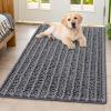imageSmiry Dog Door Mat for Muddy Paws 30x20 Extra Soft Absorbent Chenille Doormat Trap Moisture and Dirt NonSlip Machine Washable Front Door Mat for Indoor Entrance Inside Floor GreyDark Grey