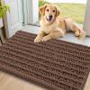 imageSmiry Dog Door Mat for Muddy Paws 30x20 Extra Soft Absorbent Chenille Doormat Trap Moisture and Dirt NonSlip Machine Washable Front Door Mat for Indoor Entrance Inside Floor GreyMocha