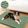 imageSmiry Dog Door Mat for Muddy Paws 30x20 Extra Soft Absorbent Chenille Doormat Trap Moisture and Dirt NonSlip Machine Washable Front Door Mat for Indoor Entrance Inside Floor GreyOlive Green