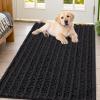 imageSmiry Dog Door Mat for Muddy Paws 30x20 Extra Soft Absorbent Chenille Doormat Trap Moisture and Dirt NonSlip Machine Washable Front Door Mat for Indoor Entrance Inside Floor GreyBlack
