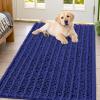 imageSmiry Dog Door Mat for Muddy Paws 30x20 Extra Soft Absorbent Chenille Doormat Trap Moisture and Dirt NonSlip Machine Washable Front Door Mat for Indoor Entrance Inside Floor GreyNavy Blue