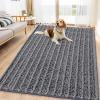 imageSmiry Dog Door Mat for Muddy Paws 30x20 Extra Soft Absorbent Chenille Doormat Trap Moisture and Dirt NonSlip Machine Washable Front Door Mat for Indoor Entrance Inside Floor GreyDark Grey