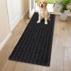 imageSmiry Dog Door Mat for Muddy Paws 30x20 Extra Soft Absorbent Chenille Doormat Trap Moisture and Dirt NonSlip Machine Washable Front Door Mat for Indoor Entrance Inside Floor GreyBlack