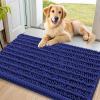 imageSmiry Dog Door Mat for Muddy Paws 30x20 Extra Soft Absorbent Chenille Doormat Trap Moisture and Dirt NonSlip Machine Washable Front Door Mat for Indoor Entrance Inside Floor GreyNavy Blue